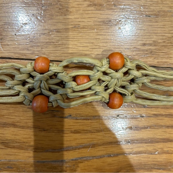 Macrame Boho Belt with beads.  Very cool piece ! - Picture 2 of 13